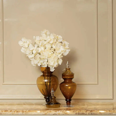 Azzura Brown Vase With Lid - Tall