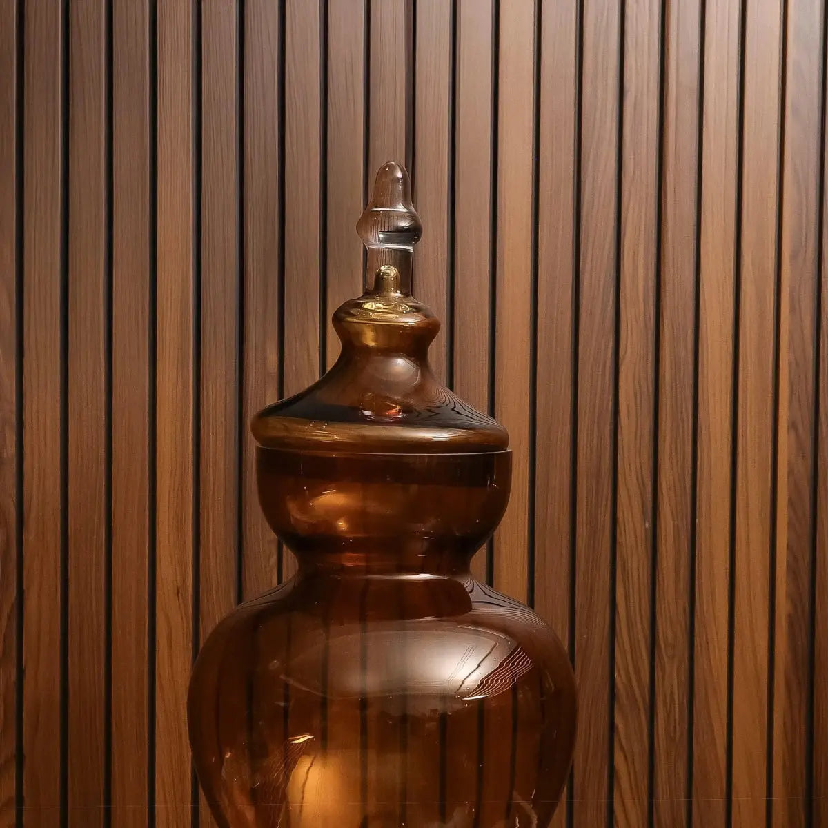 Azzura Brown Vase With Lid - Tall