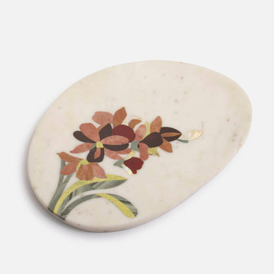 HCC HIBISCUS - MARBLE IVORY MULTICOLOR PLATTER