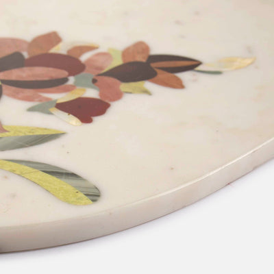 HCC HIBISCUS - MARBLE IVORY MULTICOLOR PLATTER