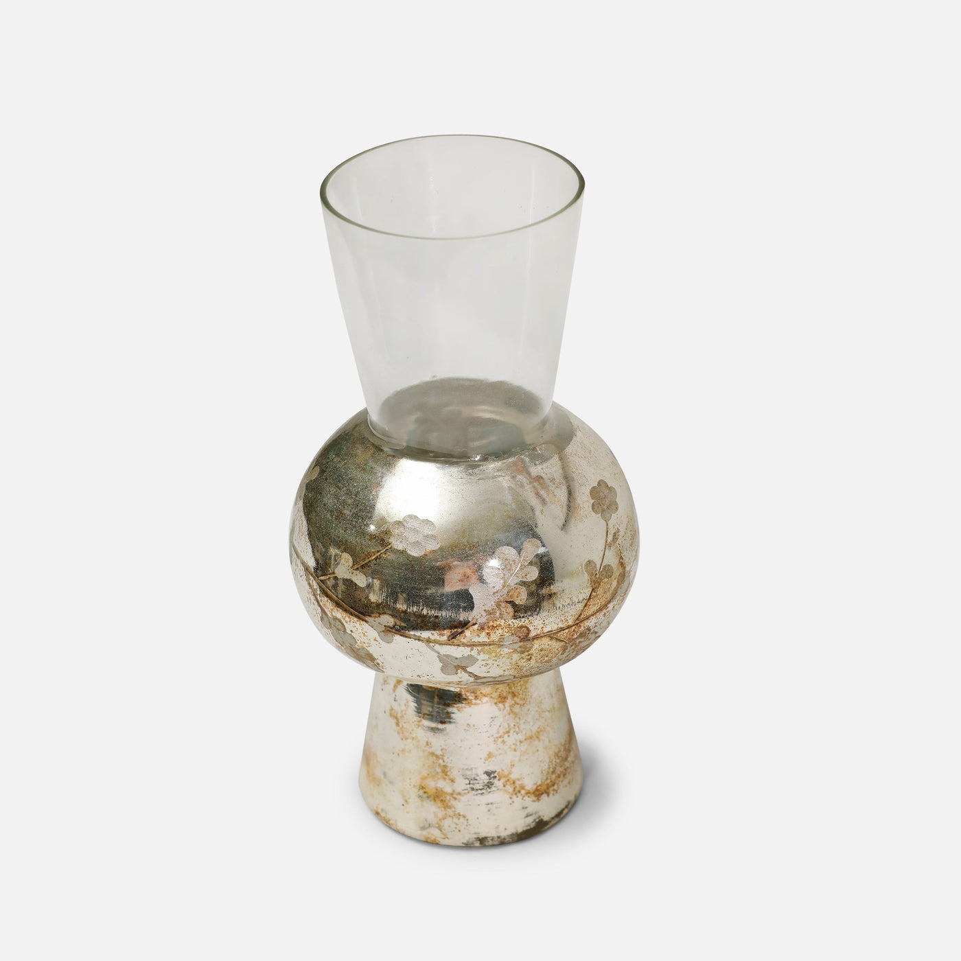 Shangri La - Floral Gold Glass Vase