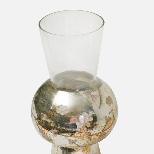 Shangri La - Floral Gold Glass Vase