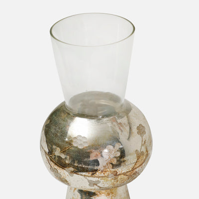 Shangri La - Floral Gold Glass Vase