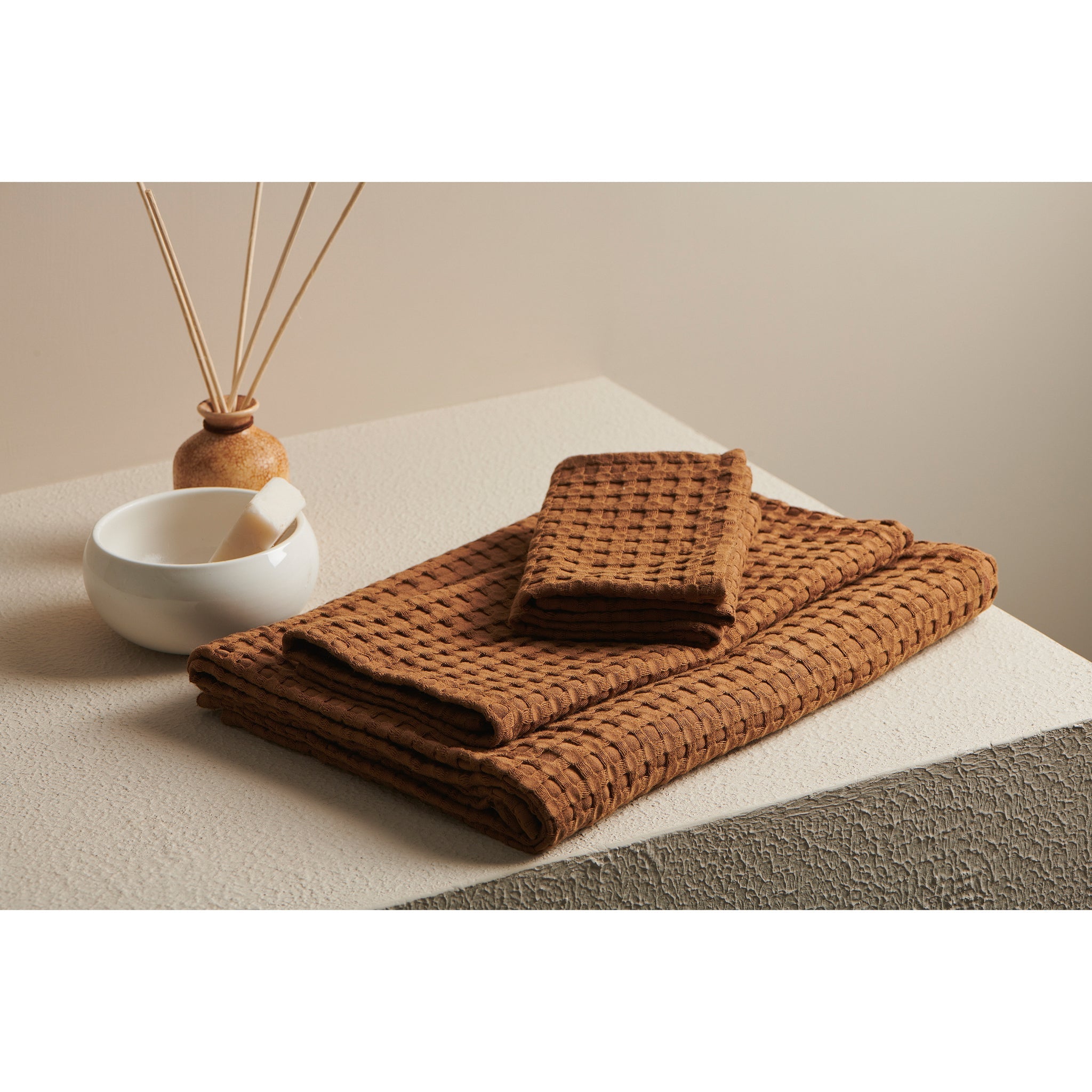 Beehive Cotton Bamboo Waffle Towels Set
