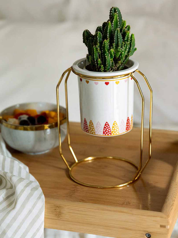 Bella Heart Ring Planter Red