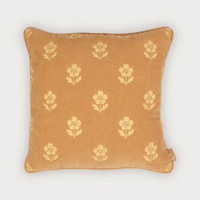Lucia Amber Embroidered Velvet Cushion Cover