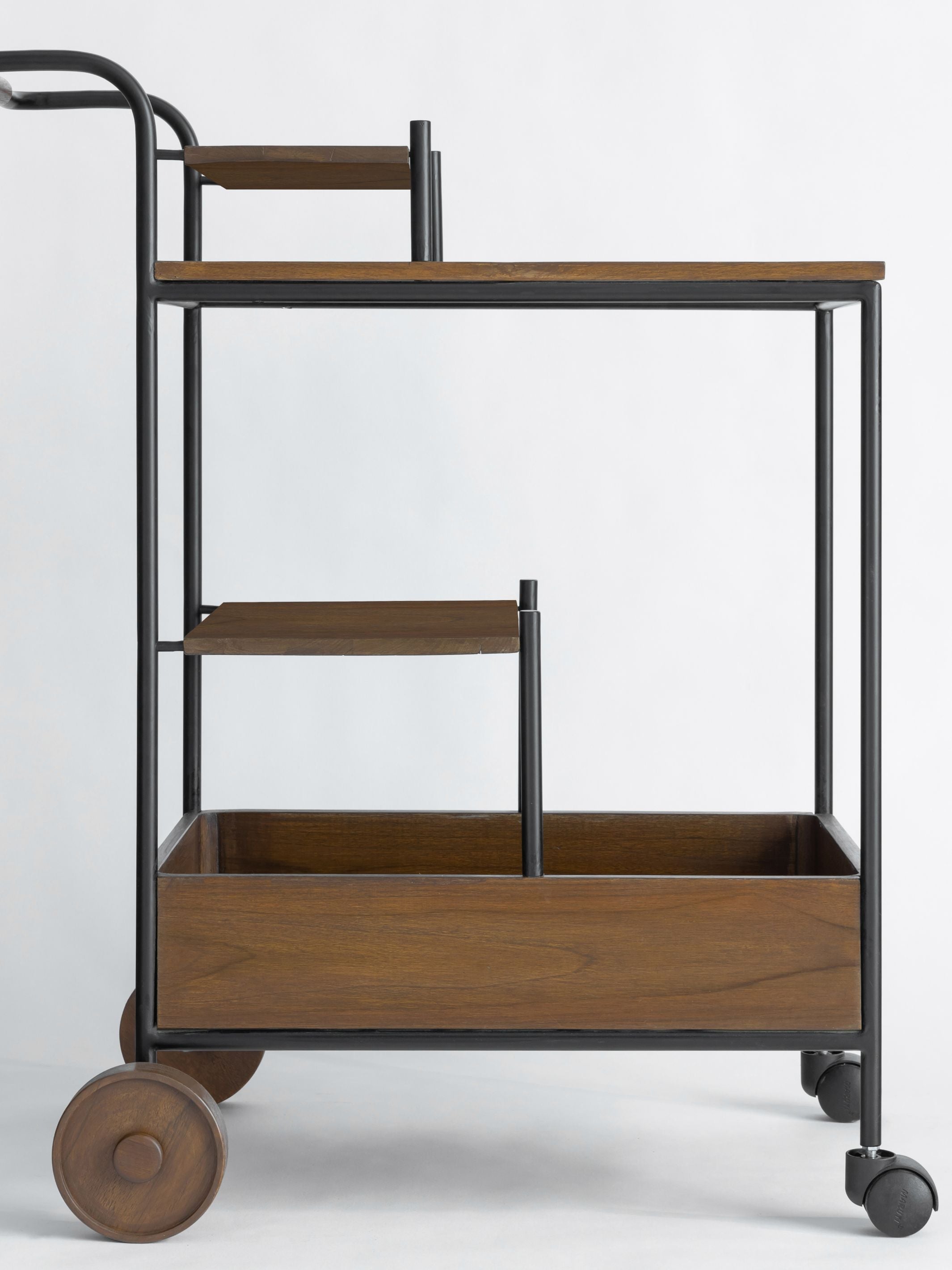 Wooden & Metal Trolley - Big Wheels