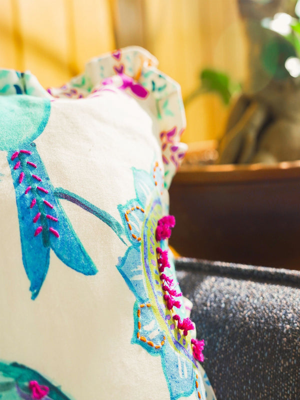 Cushion Cover - Bird of Paradise Turquoise