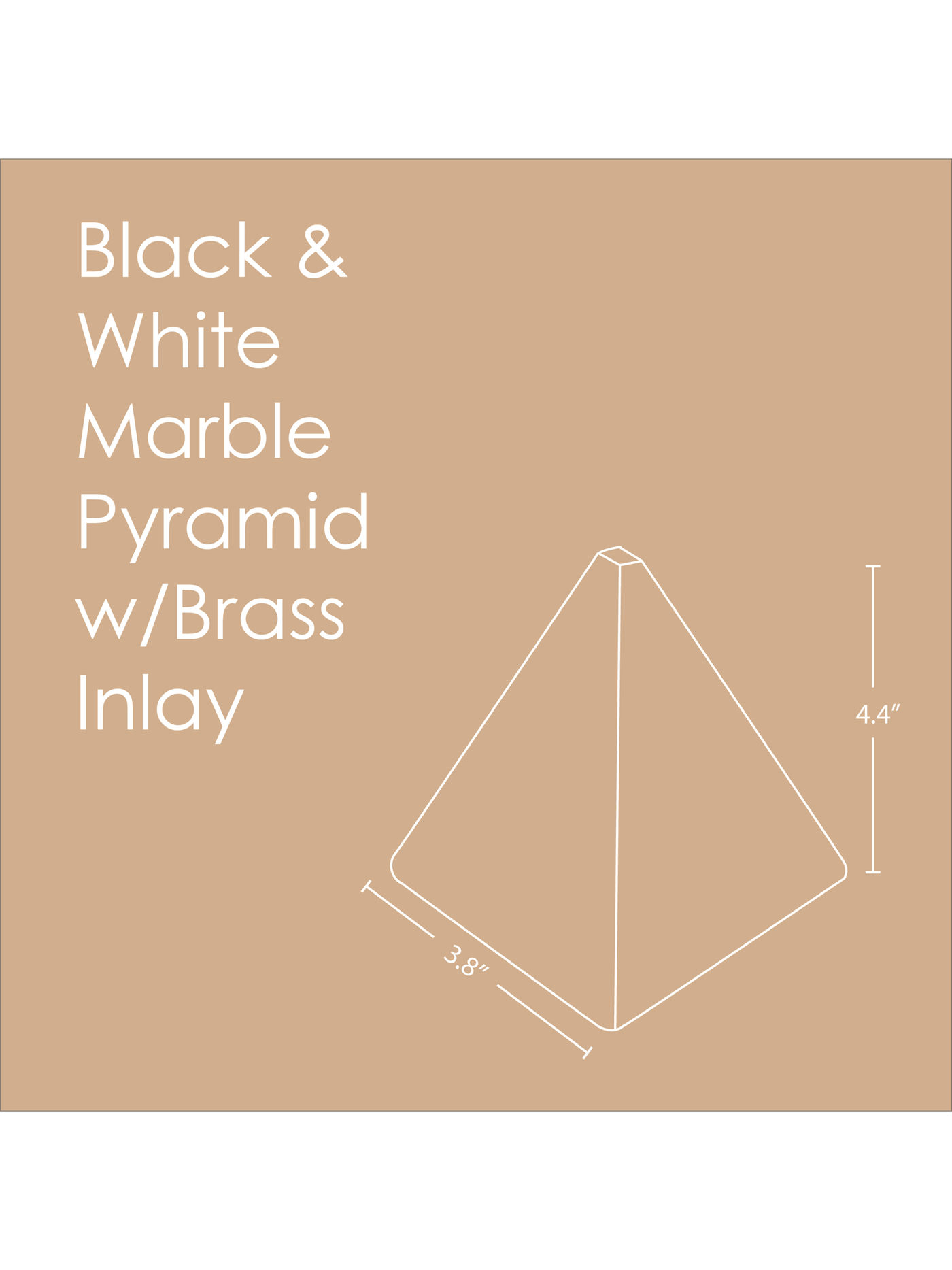 Marble Pyramid w/brass Inlay