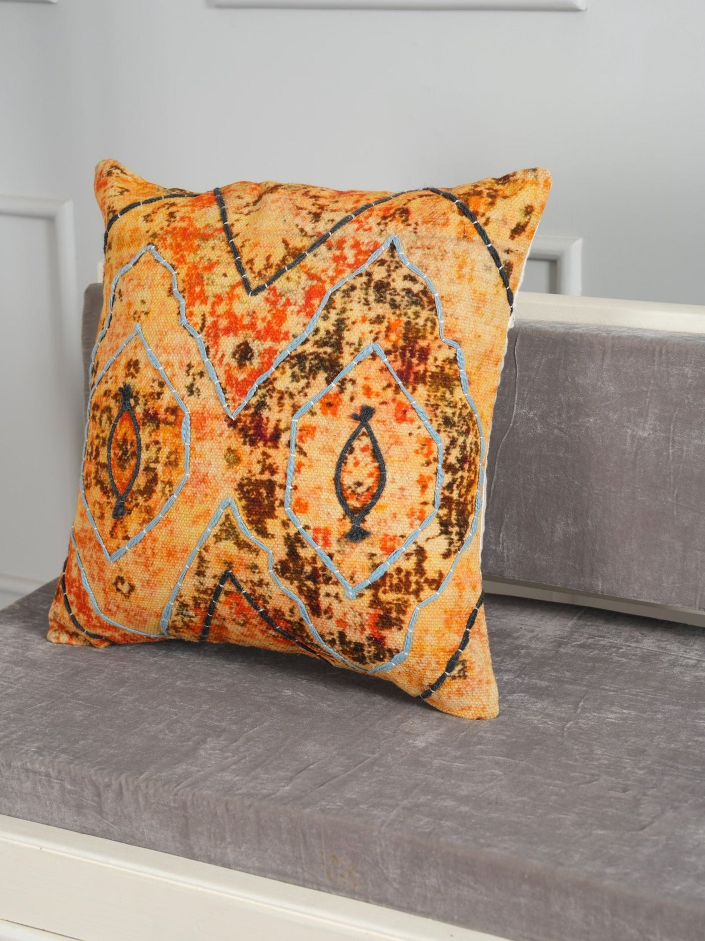 Blissful Boho Embroidered Cushion Cover