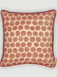 Polka Dot Rhubarb Velvet Cushion Cover