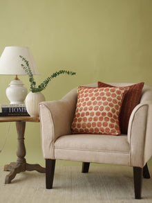 Polka Dot Rhubarb Velvet Cushion Cover