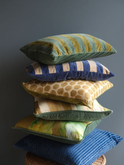 Bloom Olive Velvet Cushion Cover