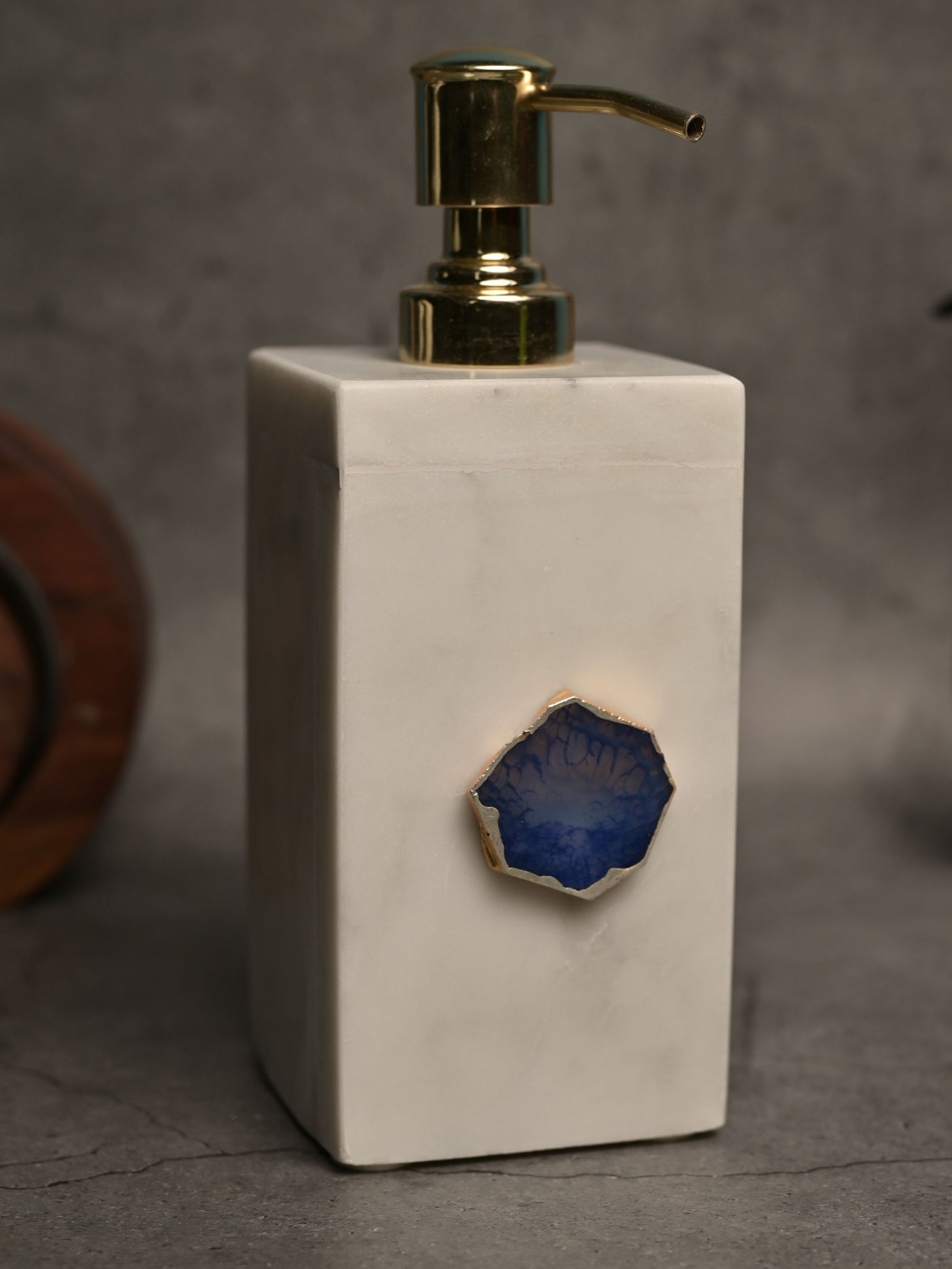 Blue Agate with Marble Soap Dispenser