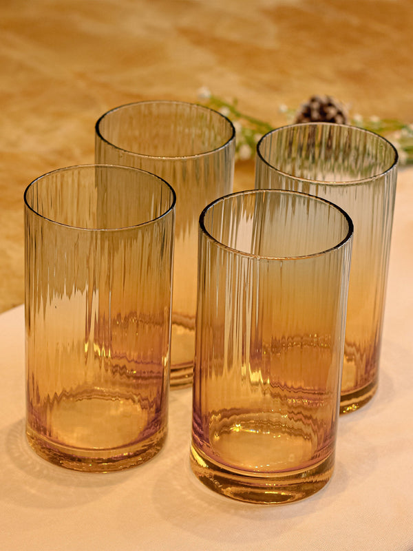 Blue And Amber Ombre High Ball Glass