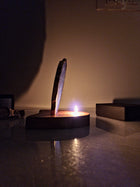 Agate Tealight Holder - Blue Gemstone Gold Plated With Wooden Stand