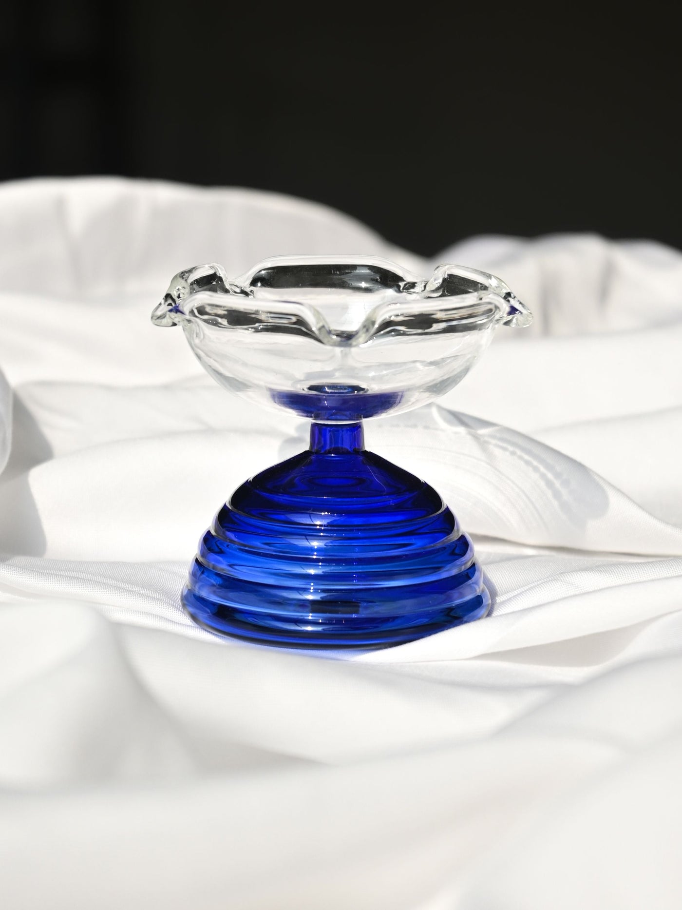 Blue Glass Diya - Small