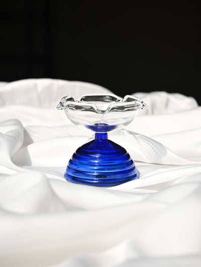 Blue Glass Diya - Small