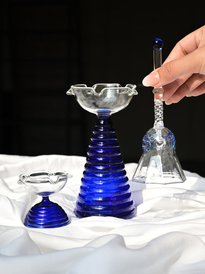 Blue Glass Ringing Bell