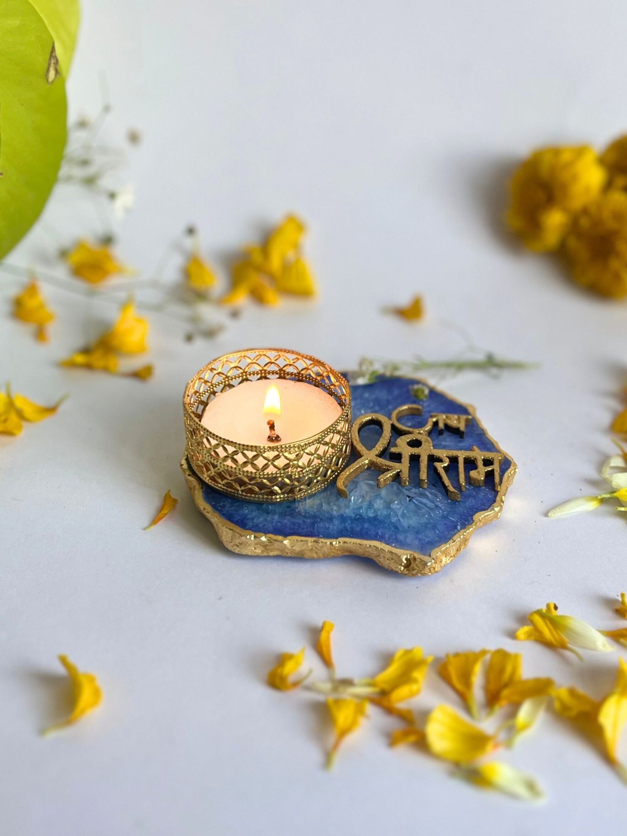 Jai Shree Ram Tea Light Candle Holder Set of 2