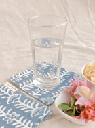 Cotton Coasters Set of 6 - Blue Leaf