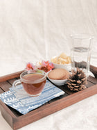 Cotton Coasters Set of 6 - Blue Leaf