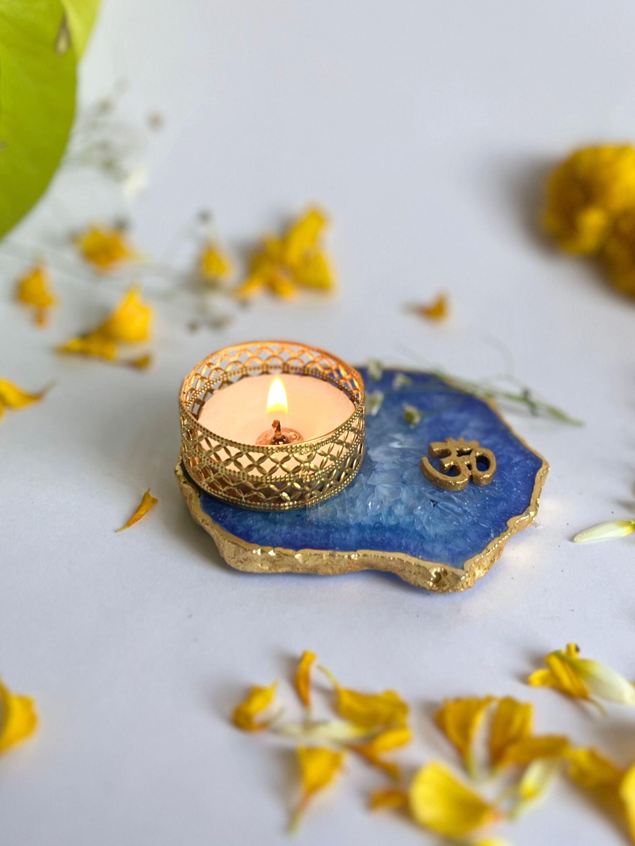 OM Tea Light Candle Holder Set of 2