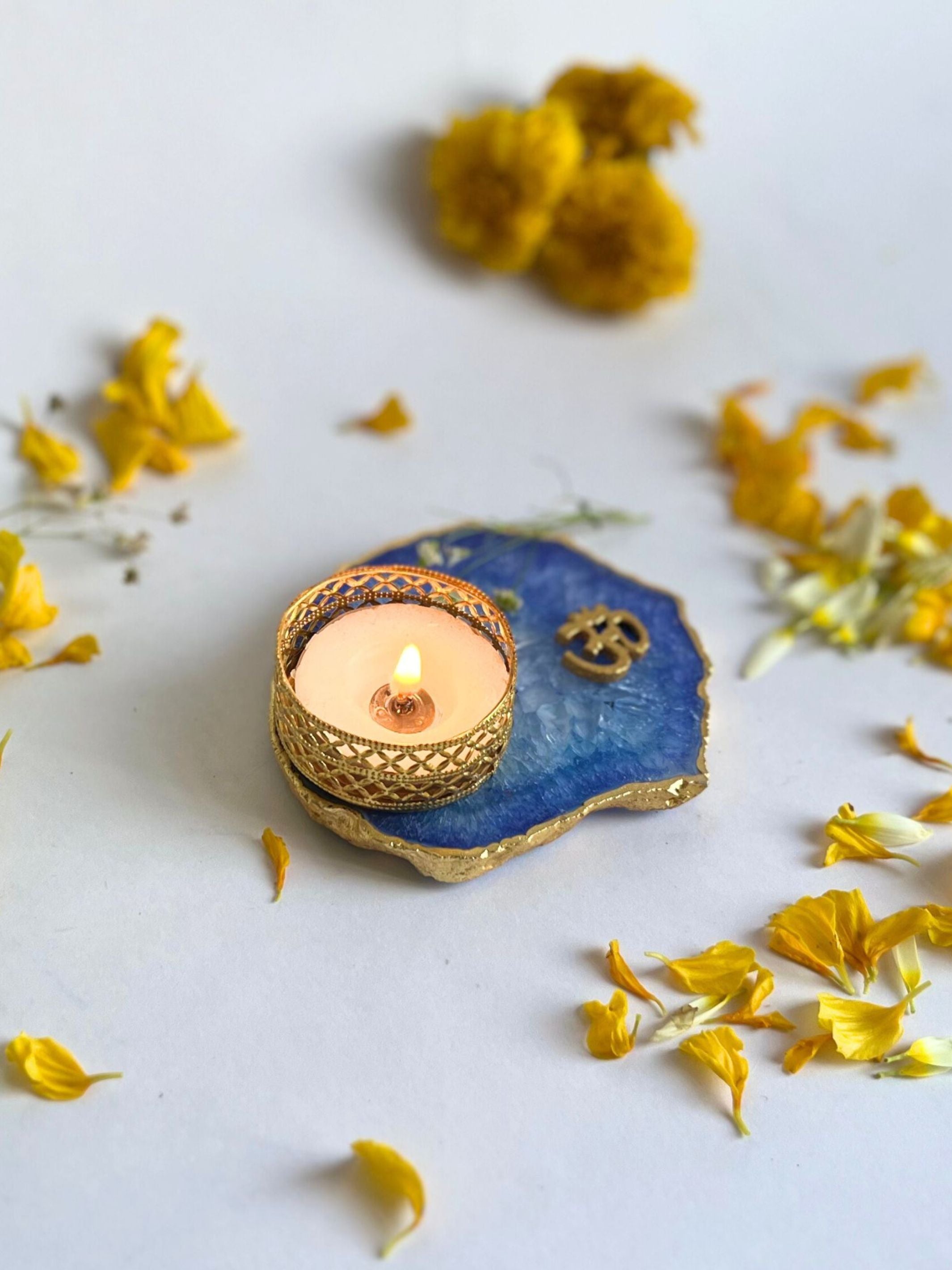 OM Tea Light Candle Holder Set of 2