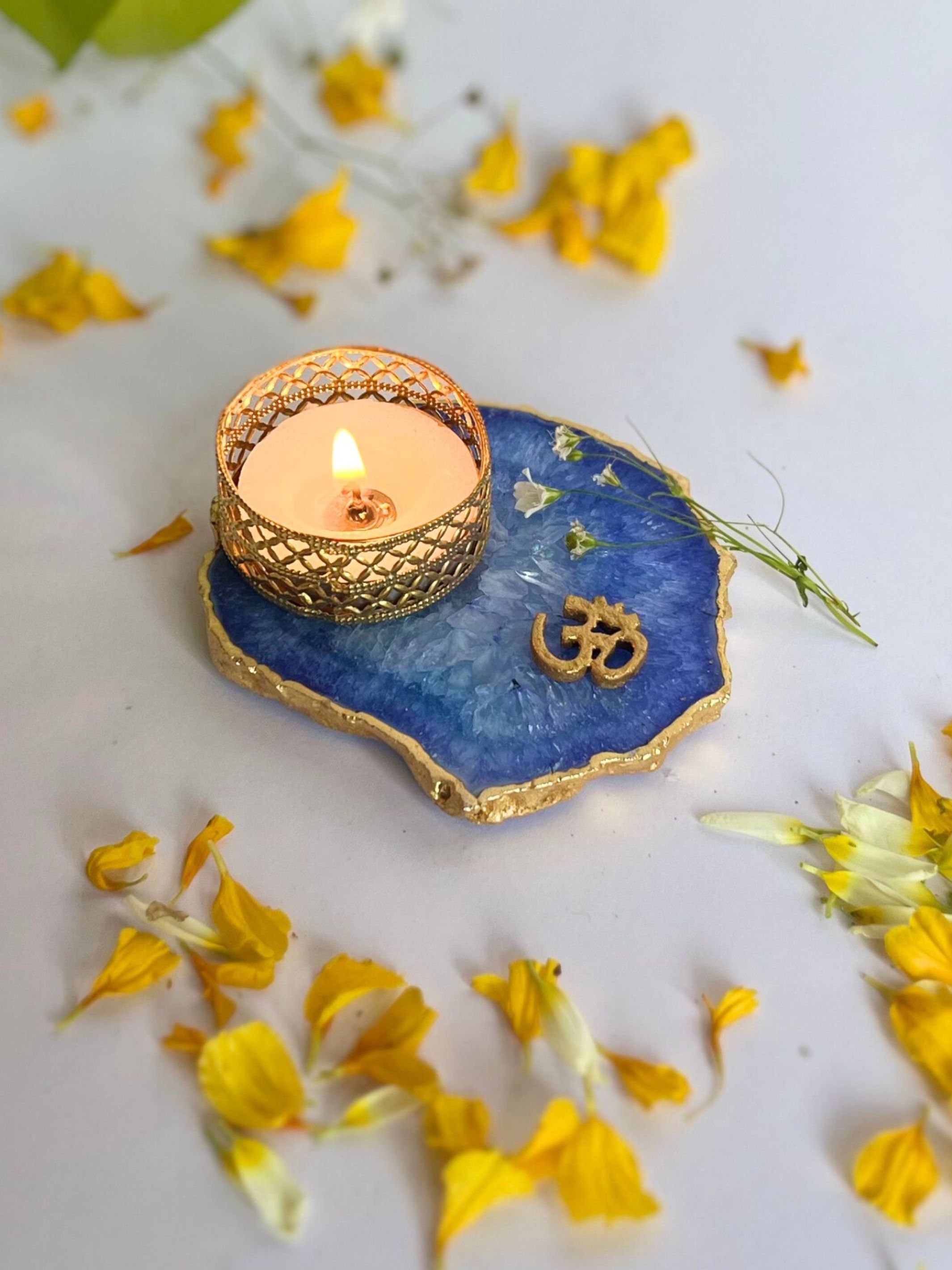 OM Tea Light Candle Holder Set of 2