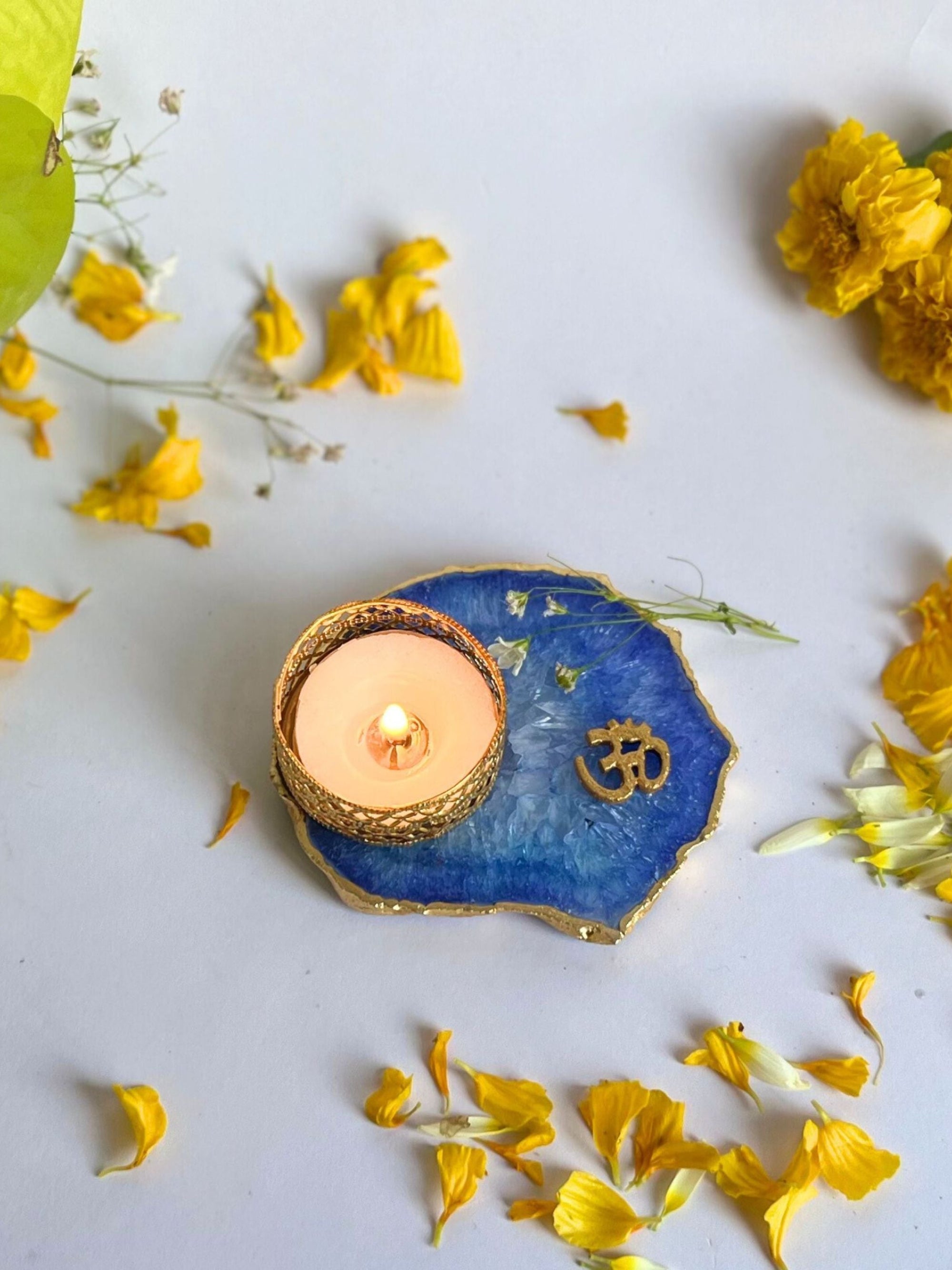 OM Tea Light Candle Holder Set of 2