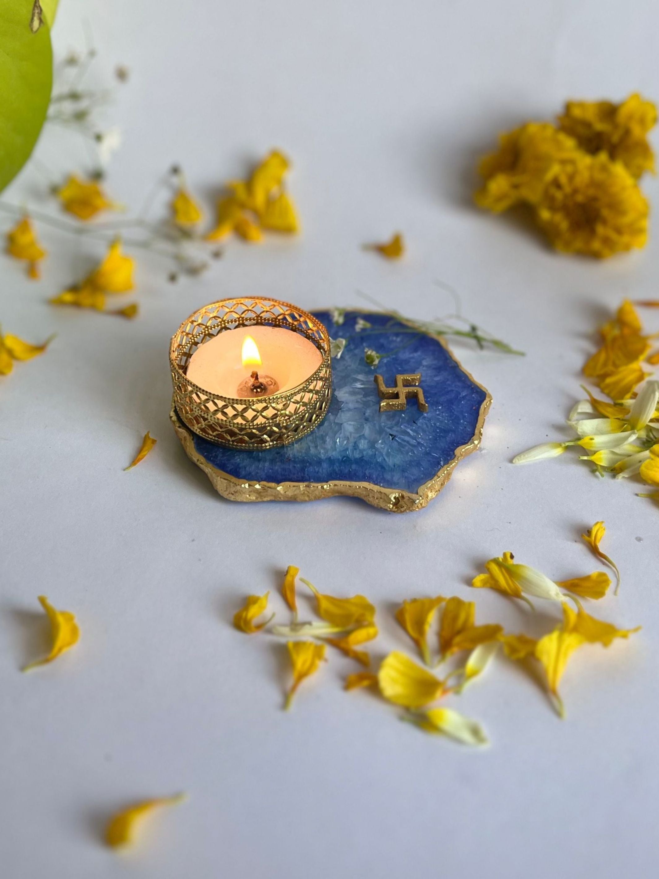 Swastik Tea Light Candle Holder Set of 2
