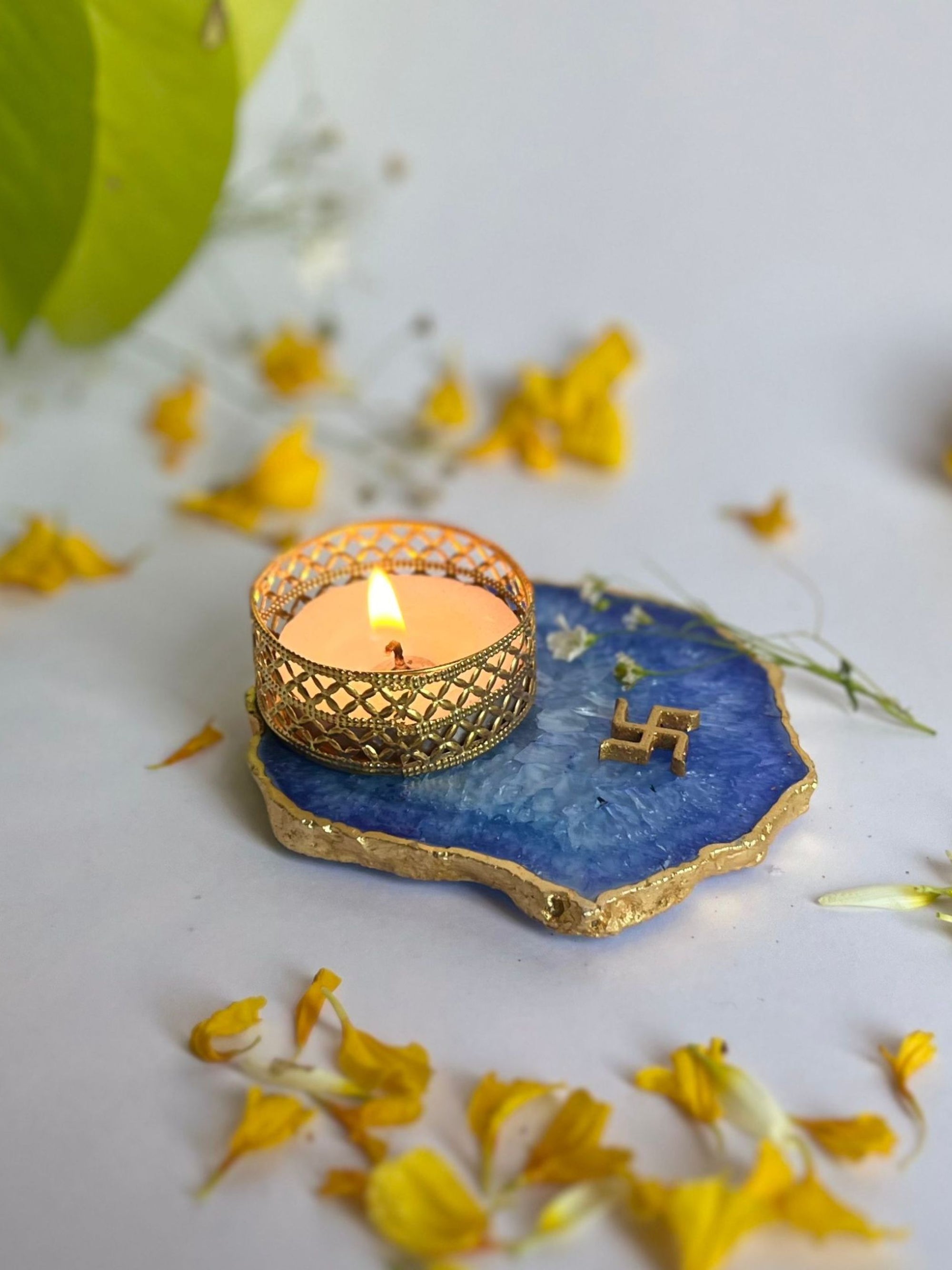 Swastik Tea Light Candle Holder Set of 2