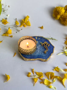 Tea Light Candle Holder with Ganesh Set of 2