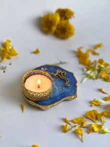 Tea Light Candle Holder with Ganesh Set of 2