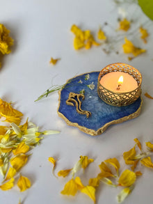 Tea Light Candle Holder with Ganesh Set of 2