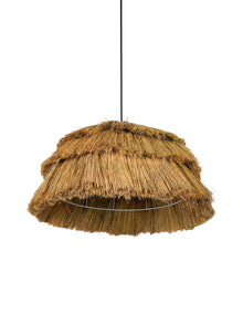 Bohemian Glow: Fringed Munja Hay Pendant Light Adds Rustic Charm & Modern Flair