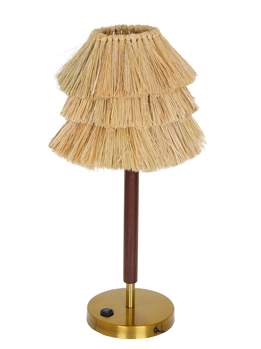 Bohemian Style Table Lamp with Munja Hay Shade