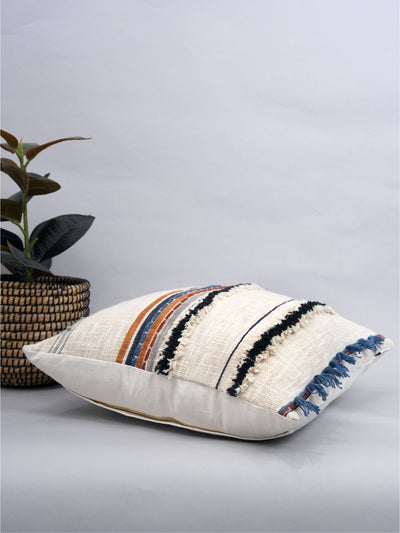 Boho Striped Textured Block Printed Cushion Cover