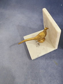 Marble Bookends - Metal Bird