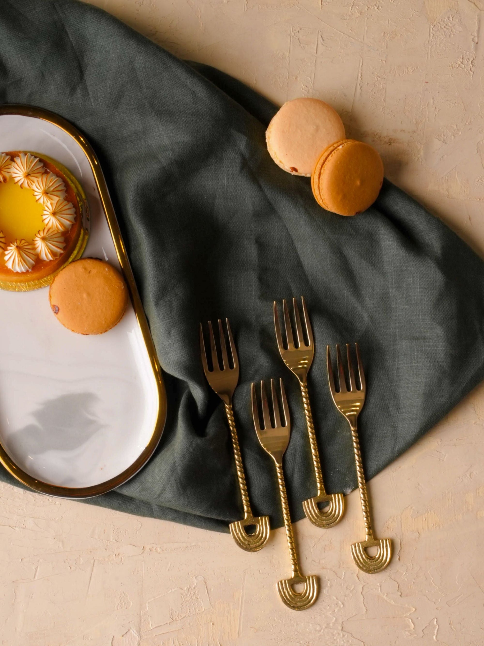 Brass Fork Cutlery 4 Pc