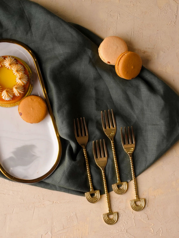 Brass Fork Cutlery 4 Pc