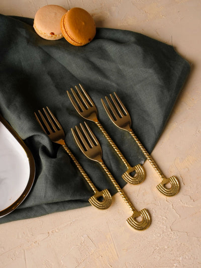 Brass Fork Cutlery 4 Pc