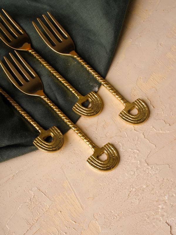 Brass Fork Cutlery 4 Pc