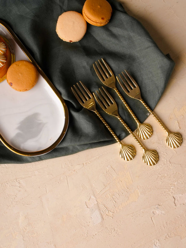 Brass Fork Cutlery 4 Pc