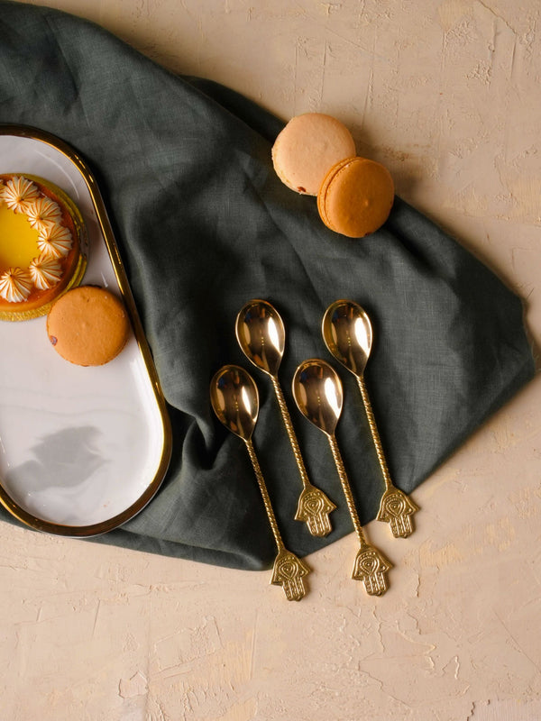 Brass Spoon Cutlery 4 Pc