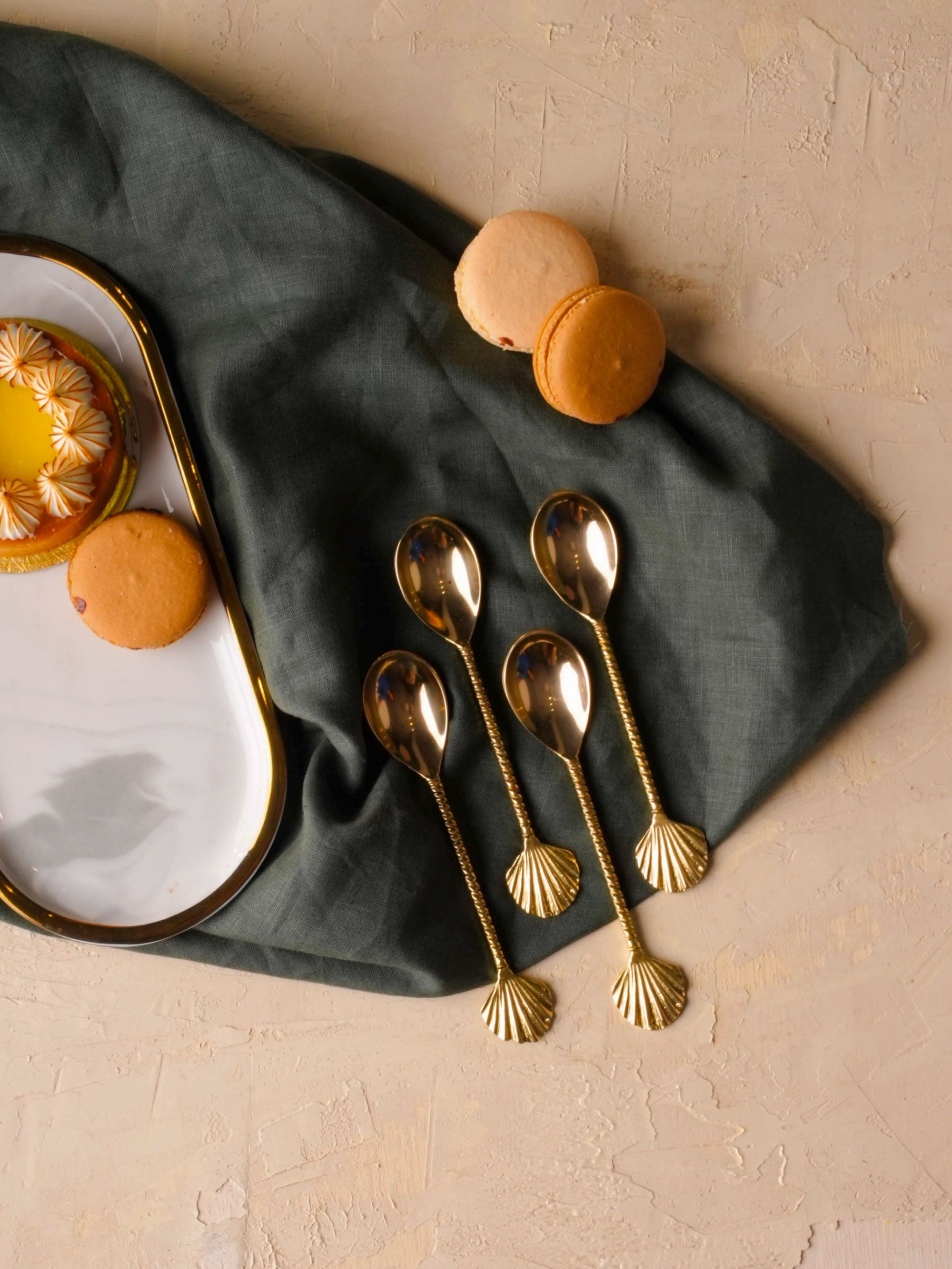Brass Spoon Cutlery 4 Pc
