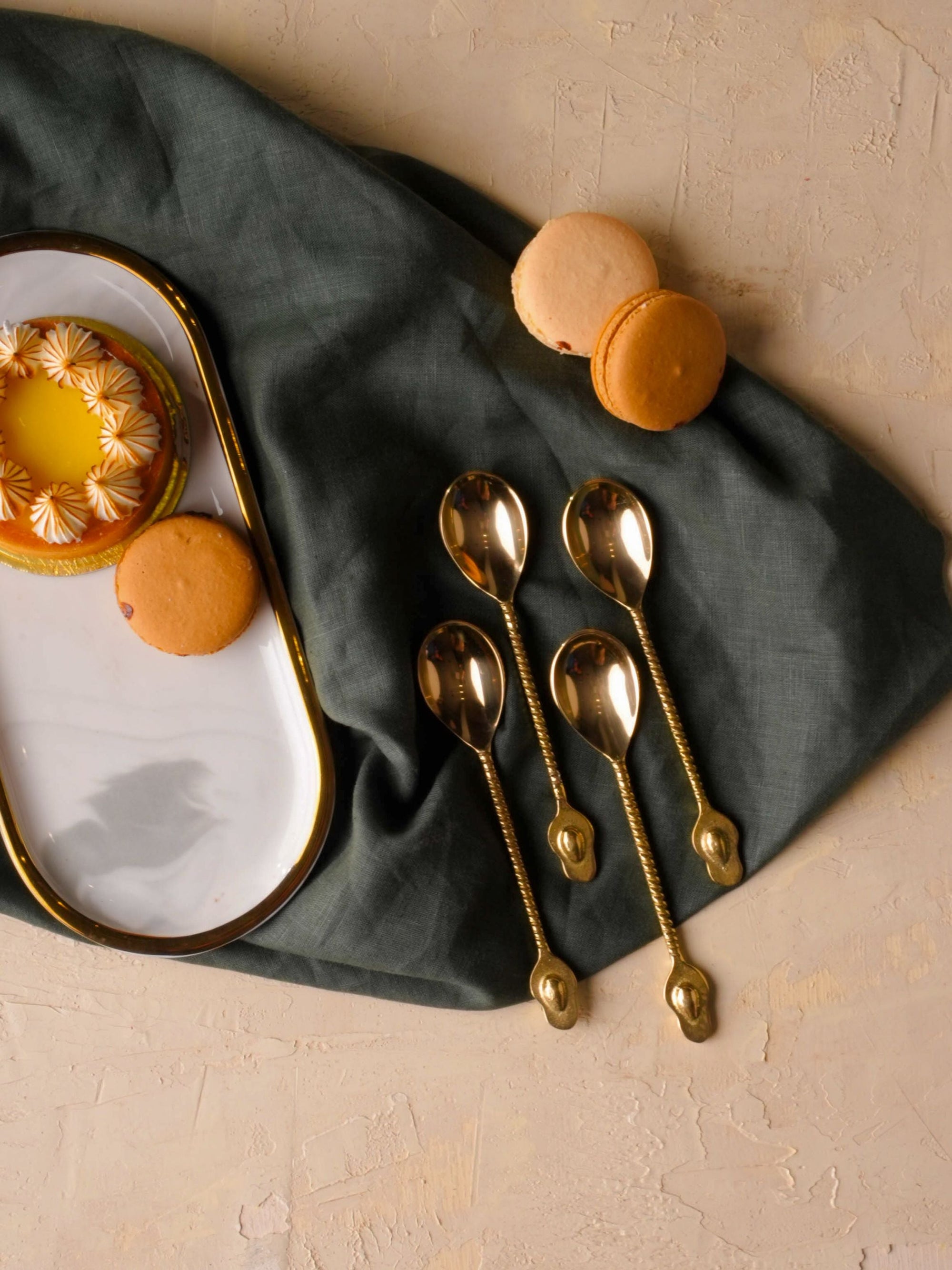 Brass Spoon Cutlery 4 Pc