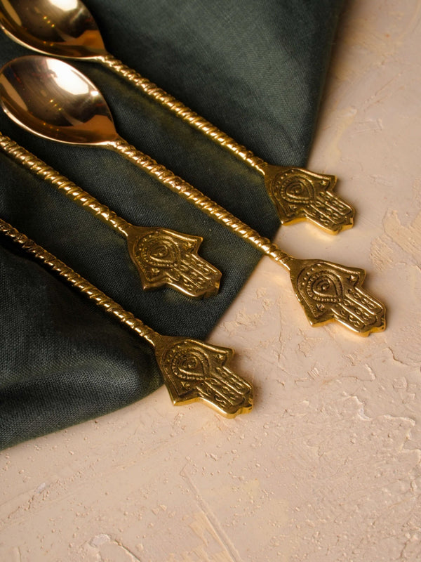 Brass Spoon Cutlery 4 Pc