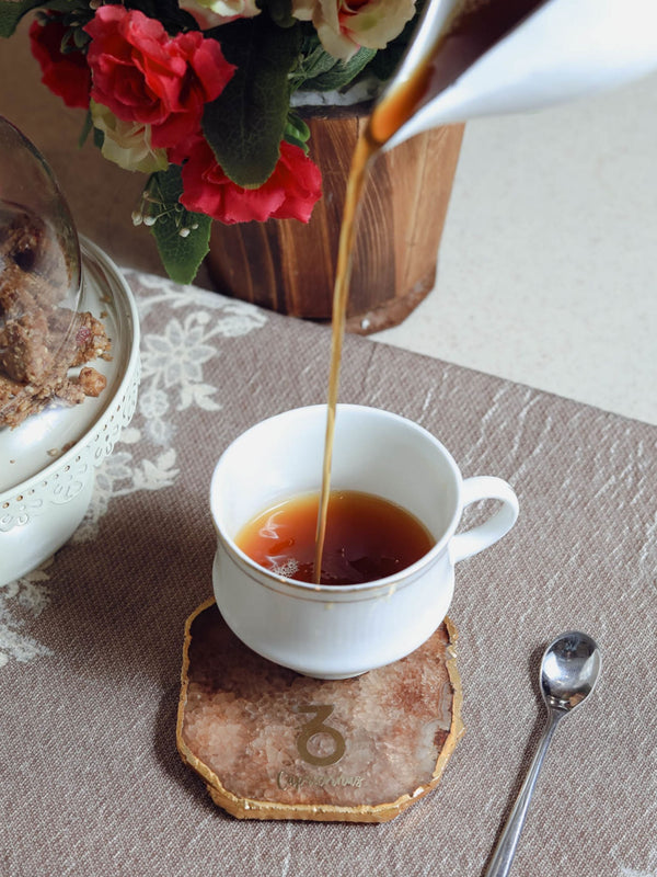 Brown Agate Zodiac Sign Capricorn Table Coaster