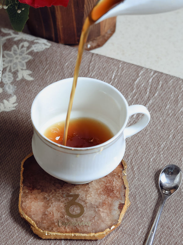 Brown Agate Zodiac Sign Capricorn Table Coaster